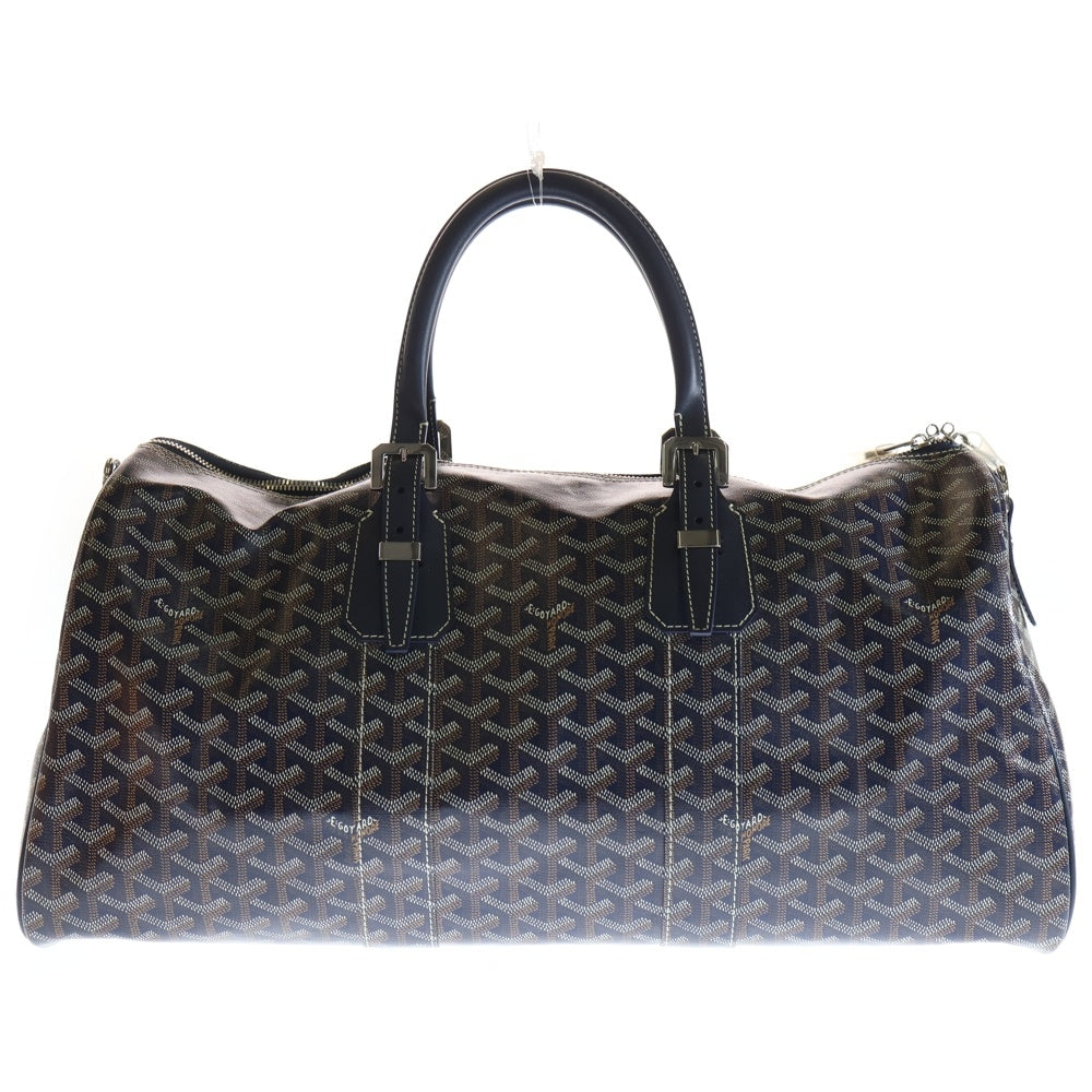 GOYARD(ゴヤール) クロワジュール 50 ネイビーブルー PVC×レザー ボストンバッグ レディース