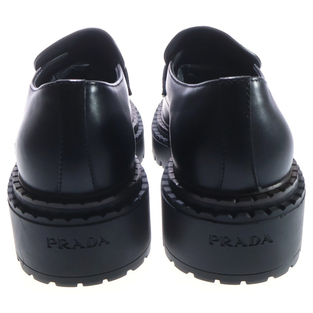 PRADA(プラダ) トライアングルロゴプレート オックスフォード レザー チャンキー ラバーソール ローファー シューズ ブラック 2DE148 レディース