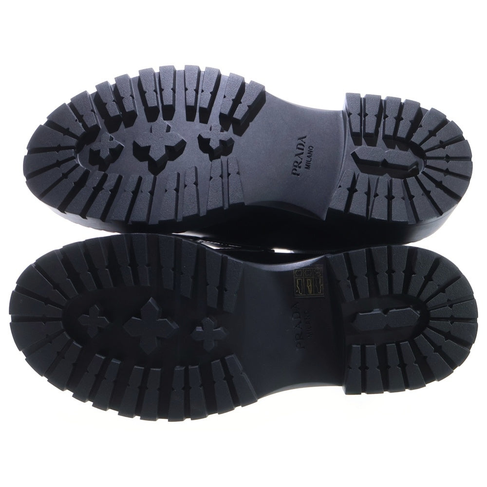 PRADA(プラダ) トライアングルロゴプレート オックスフォード レザー チャンキー ラバーソール ローファー シューズ ブラック 2DE148 レディース