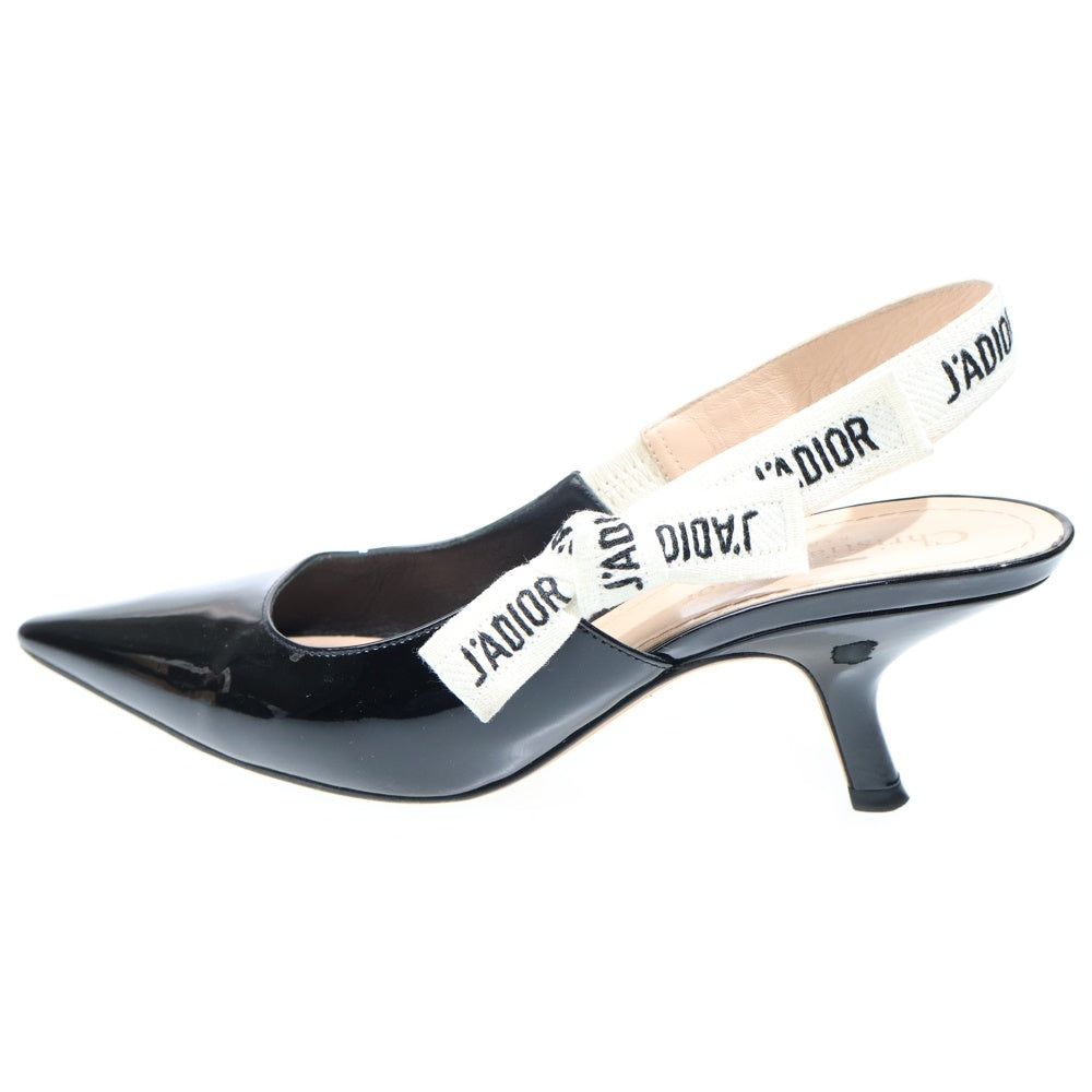 Christian Dior(クリスチャンディオール) J'ADIOR ジャディオール パテントレザー スリングバック ヒール パンプス シューズ ブラック レディース