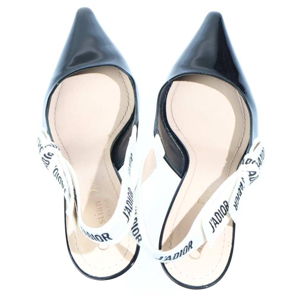 Christian Dior(クリスチャンディオール) J'ADIOR ジャディオール パテントレザー スリングバック ヒール パンプス シューズ ブラック レディース