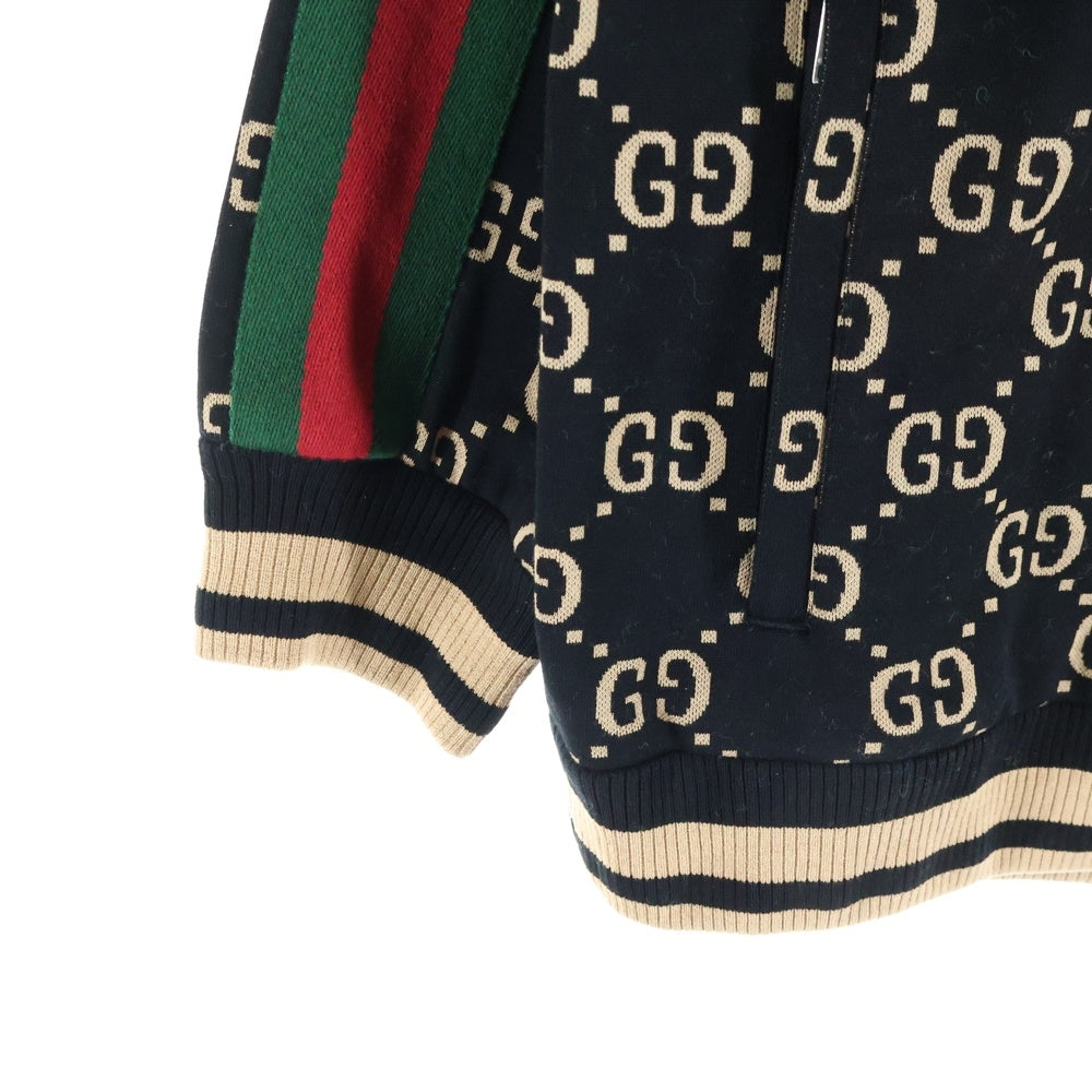 GUCCI(グッチ) 22AW GGシェリー ジップブルゾン ジャケット ブラック/ベージュ 695955 XJEEI