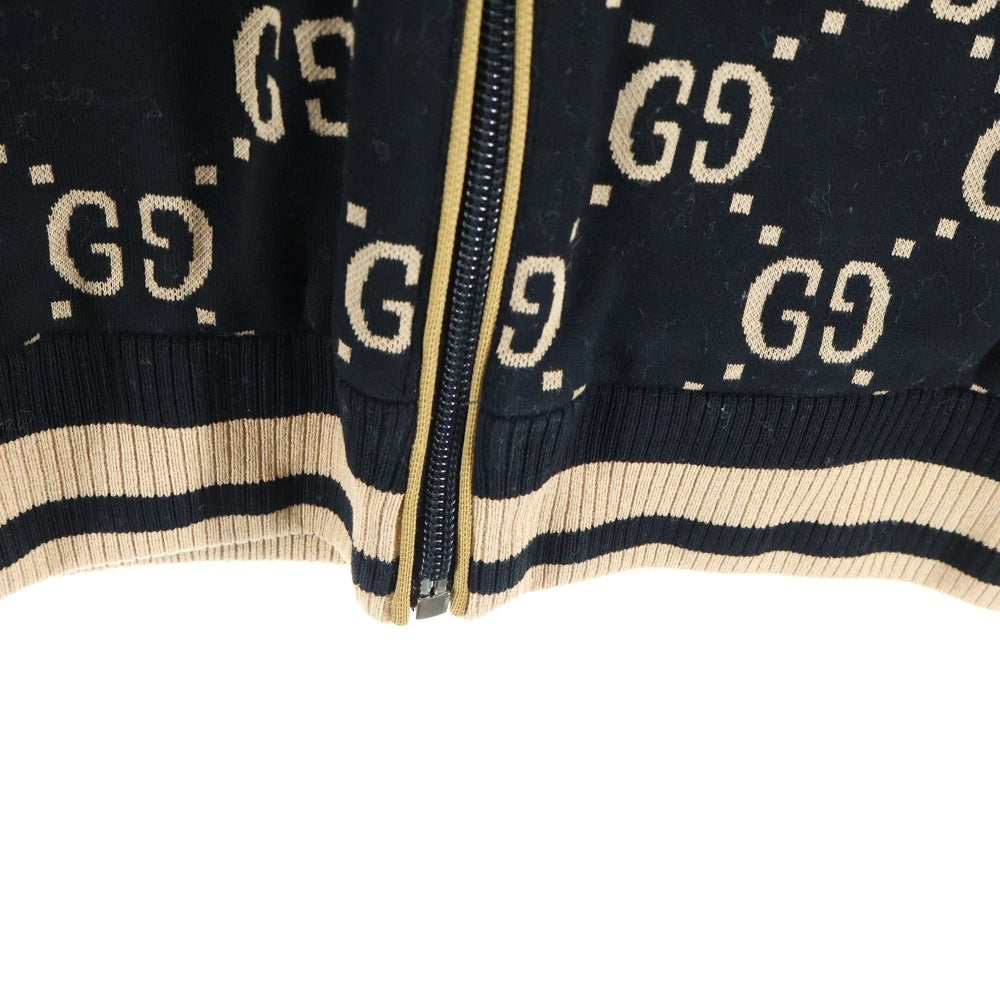 GUCCI(グッチ) 22AW GGシェリー ジップブルゾン ジャケット ブラック/ベージュ 695955 XJEEI