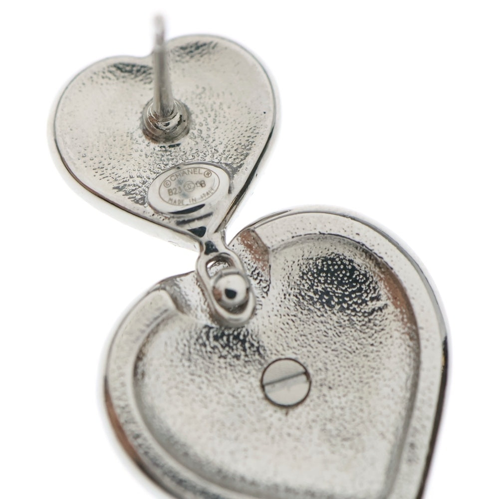 CHANEL(シャネル) ココマーク ラインストーン ラインストーン ハート ピアス シルバー レディース