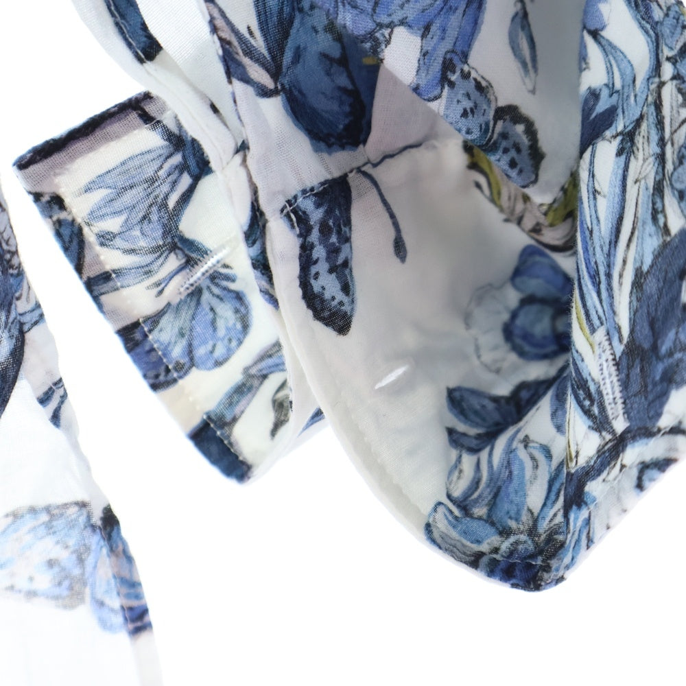 Christian Dior(クリスチャンディオール) ボタニカル柄 長袖シャツ ホワイト/ブルー レディース 441B55A3675