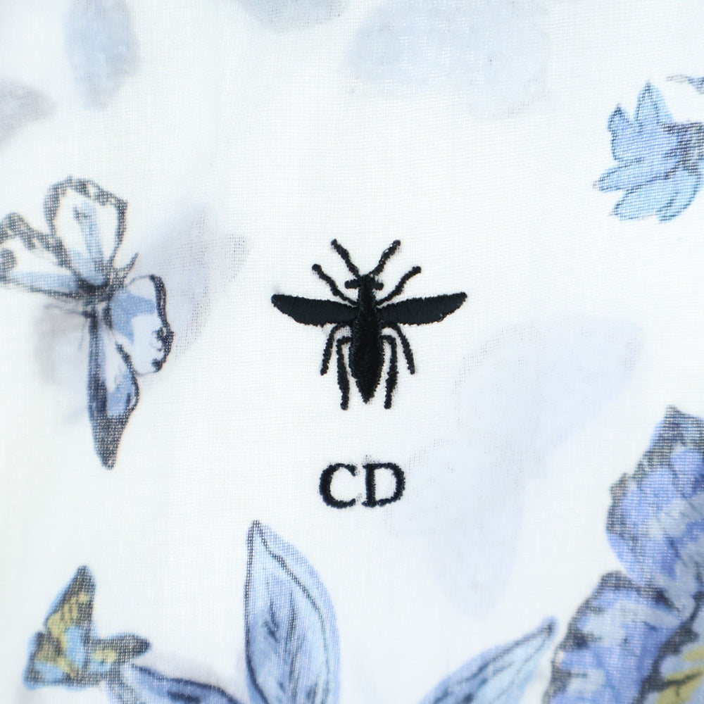 Christian Dior(クリスチャンディオール) ボタニカル柄 長袖シャツ ホワイト/ブルー レディース 441B55A3675