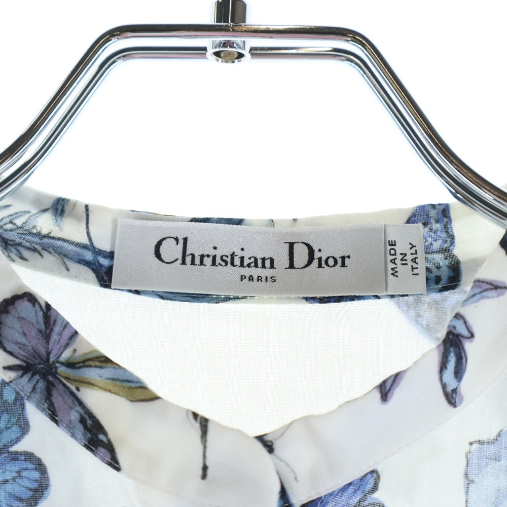 Christian Dior(クリスチャンディオール) ボタニカル柄 長袖シャツ ホワイト/ブルー レディース 441B55A3675