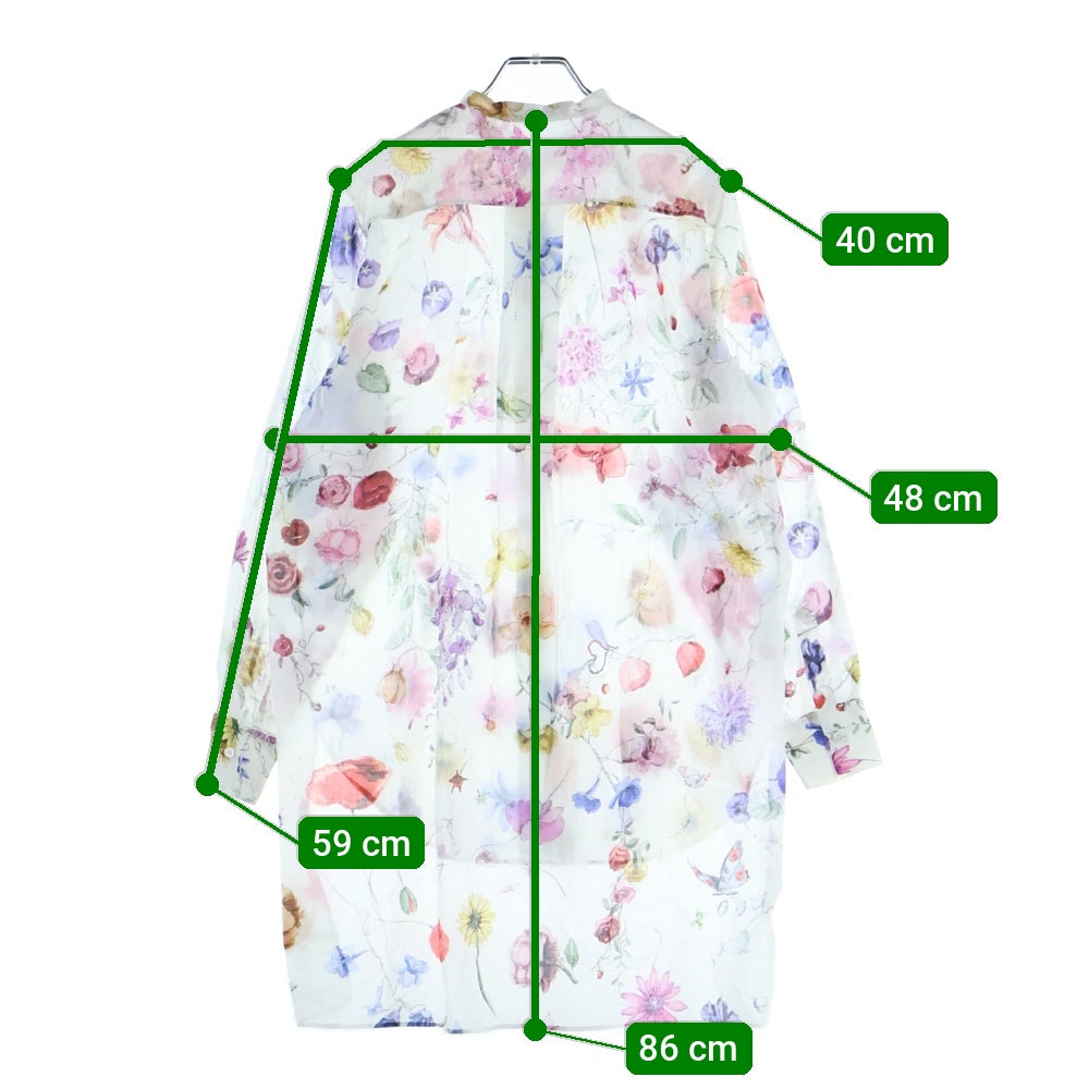 Christian Dior(クリスチャンディオール) ボタニカル柄 長袖シャツ ホワイト/ピンク レディース 351B54A3763