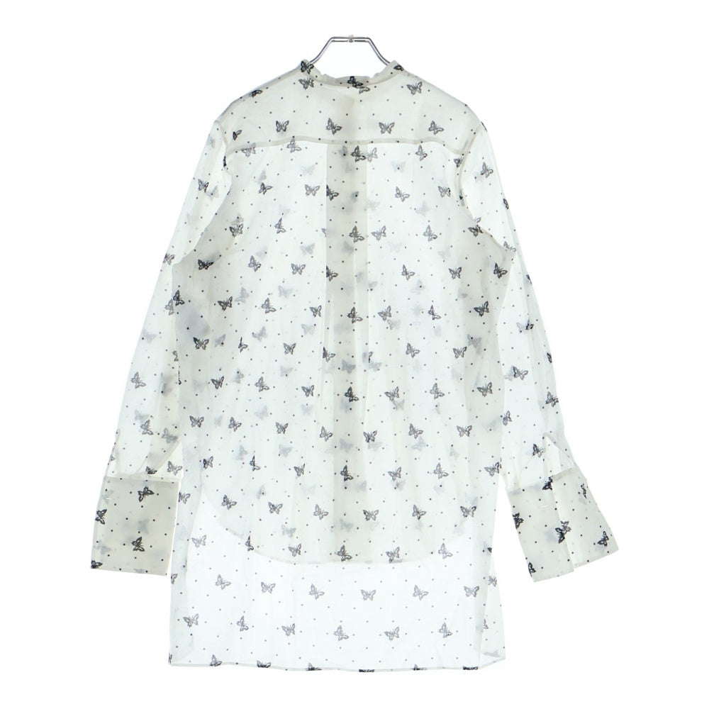 Christian Dior(クリスチャンディオール) バタフライ総柄プリント 長袖シャツ ホワイト 411B55A3742