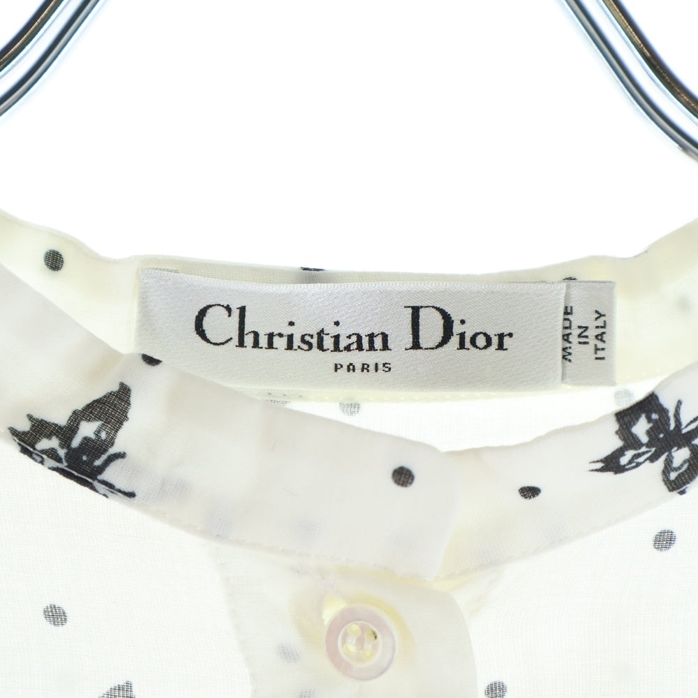 Christian Dior(クリスチャンディオール) バタフライ総柄プリント 長袖シャツ ホワイト 411B55A3742