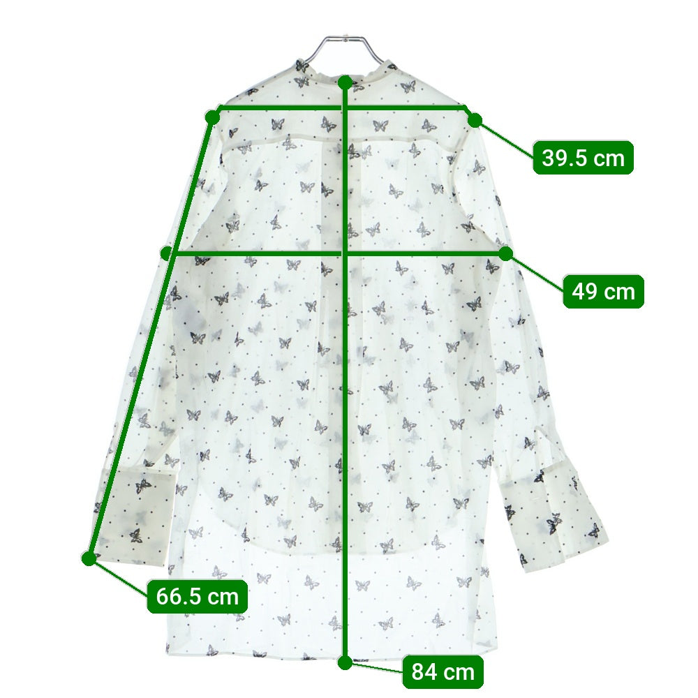 Christian Dior(クリスチャンディオール) バタフライ総柄プリント 長袖シャツ ホワイト 411B55A3742