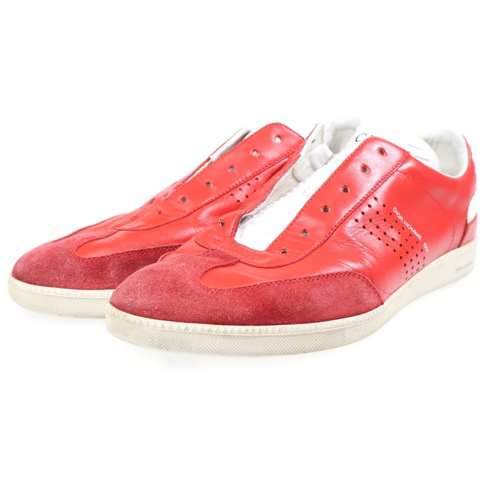 Christian Dior(クリスチャンディオール) B01 レザー レースアップ ローカットシューズ スニーカー ジャーマントレーナー レッド