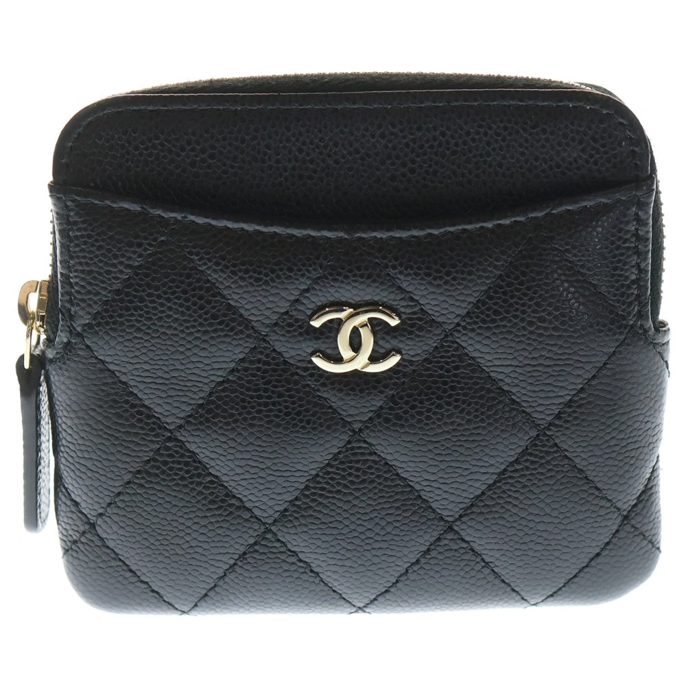 CHANEL(シャネル) マトラッセ コインケース キャビアスキン ブラック ゴールド金具 AP2061 レディース
