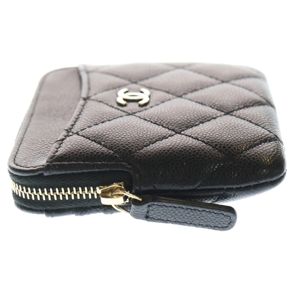 CHANEL(シャネル) マトラッセ コインケース キャビアスキン ブラック ゴールド金具 AP2061 レディース
