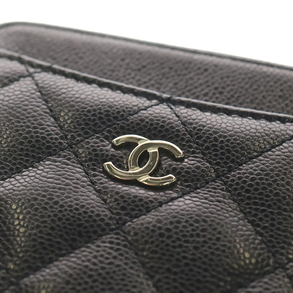 CHANEL(シャネル) マトラッセ コインケース キャビアスキン ブラック ゴールド金具 AP2061 レディース