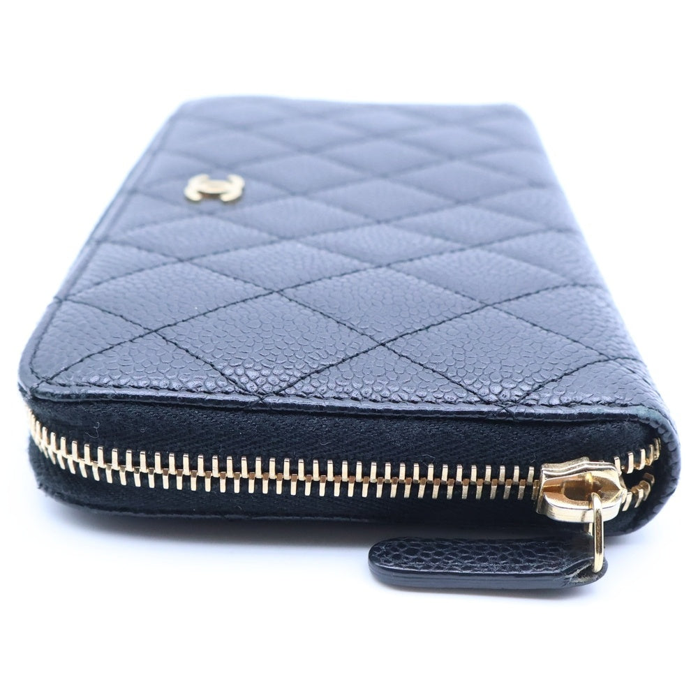 CHANEL(シャネル) マトラッセ ロングジップ ウォレット 19番台 ブラック AP0242 ゴールド金具 レディース