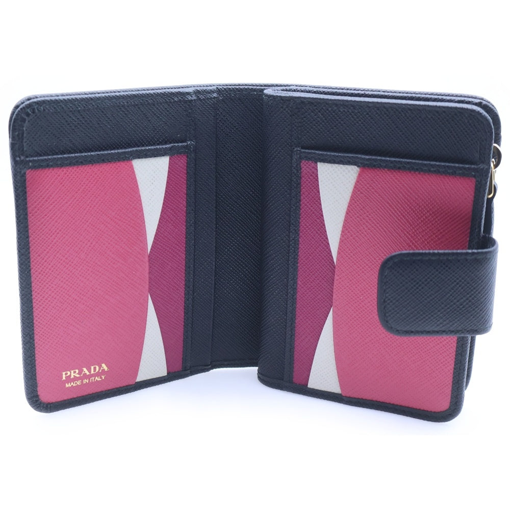 PRADA(プラダ) サフィアーノレザー 二つ折り財布 ブラック 1ML018 レディース
