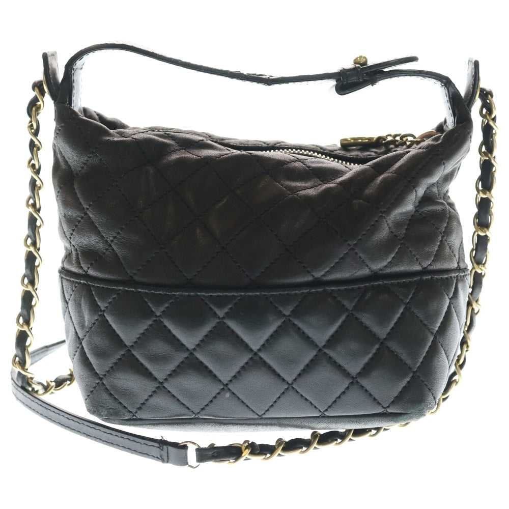 CHANEL(シャネル) マトラッセ ココマーク ラムスキン レザー 2WAY ハンド チェーンショルダーバッグ ゴールド金具 ブラック 18番台 レディース