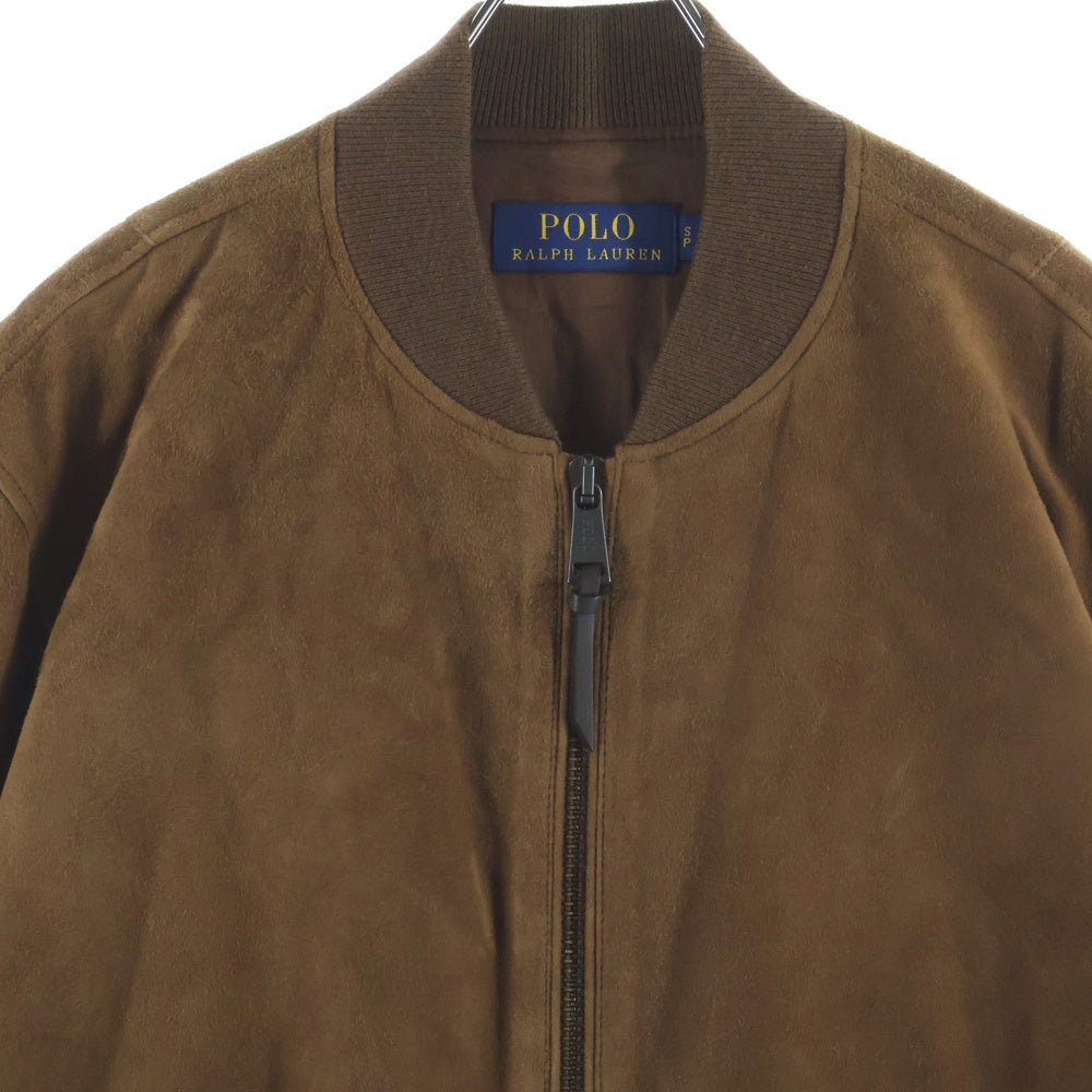 POLO RALPH LAUREN(ポロラルフローレン) スウェードレザー ジップアップ ボンバー ジャケット ブルゾン ブラウン
