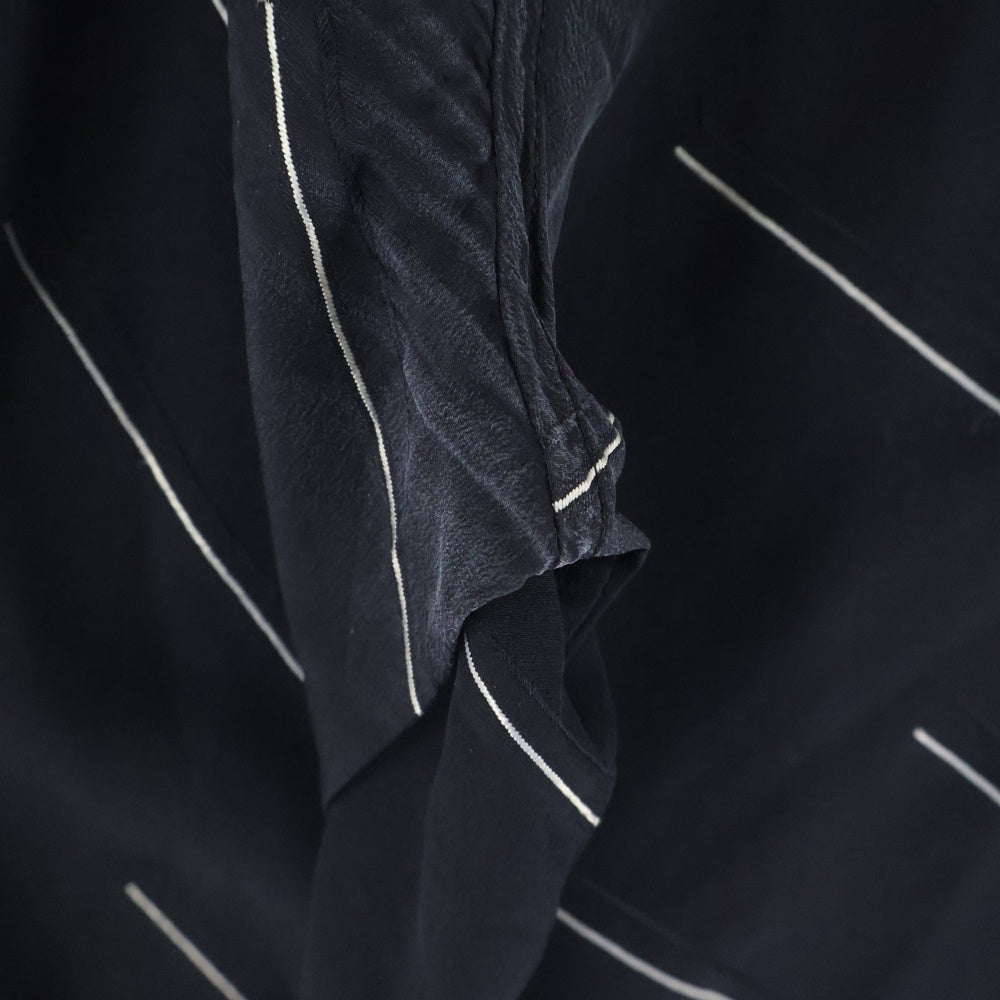 SAINT LAURENT PARIS(サンローランパリ) バイアス柄 比翼ボタン 長袖 シャツ ブラック 564172
