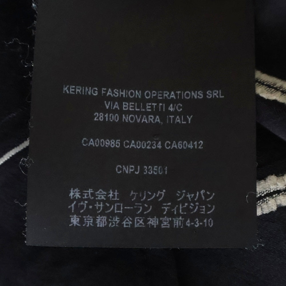 SAINT LAURENT PARIS(サンローランパリ) バイアス柄 比翼ボタン 長袖 シャツ ブラック 564172