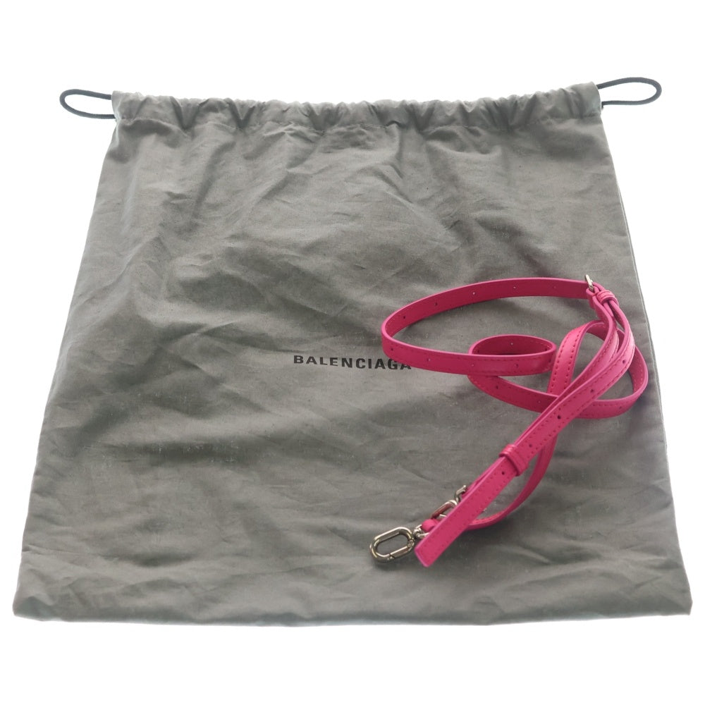 BALENCIAGA(バレンシアガ) アワーグラス トップハンドル 2WAYバッグ ハンドバッグ ショルダーバッグ ピンク レザー 593546 シルバー金具