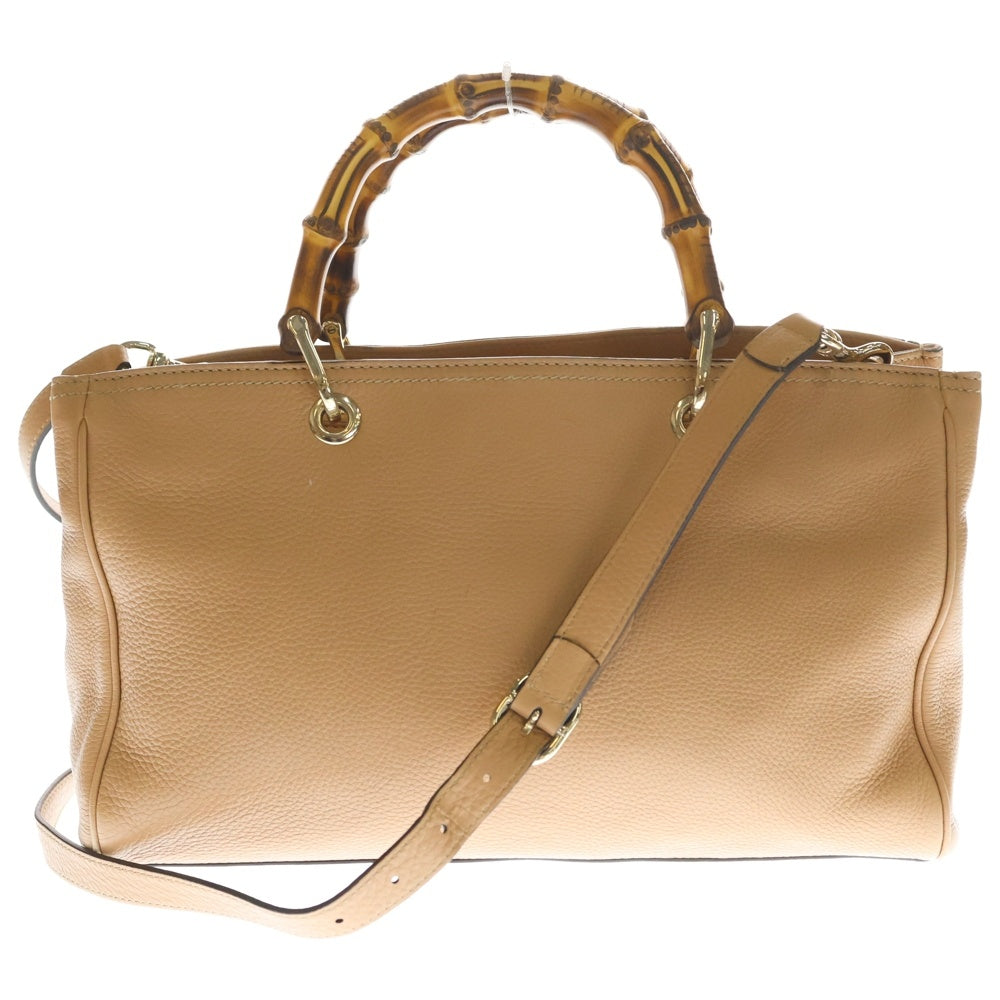 GUCCI(グッチ) バンブー 2WAYバッグ ショルダーバッグ ハンドバッグ ベージュ ブラウン レザー 323660 ゴールド金具 レディース