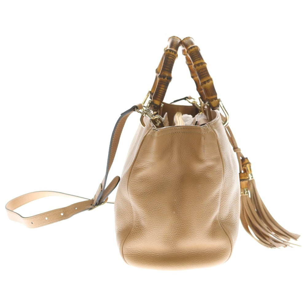 GUCCI(グッチ) バンブー 2WAYバッグ ショルダーバッグ ハンドバッグ ベージュ ブラウン レザー 323660 ゴールド金具 レディース