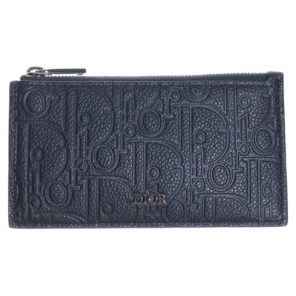 Christian Dior(クリスチャンディオール) オブリーク エンボスレザー フラグメント カードケース ブラック