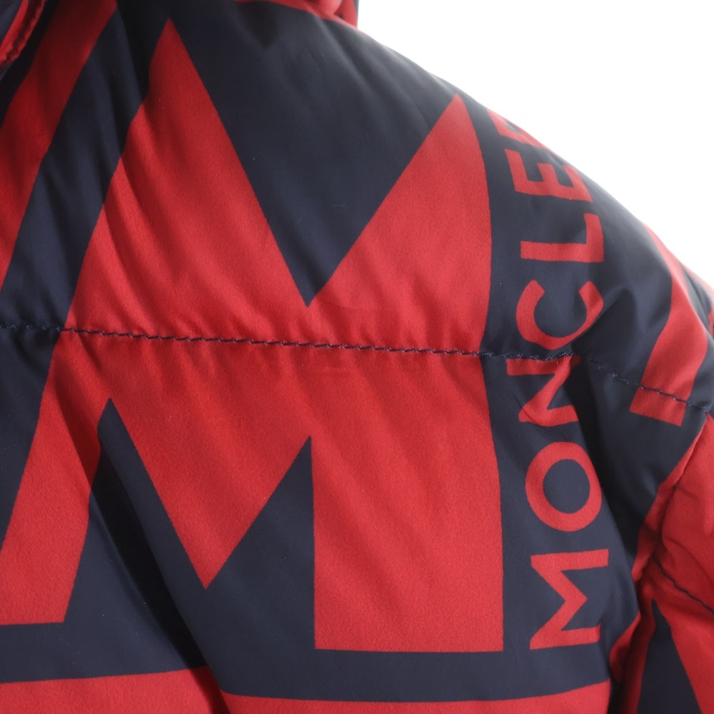 MONCLER(モンクレール) 20AW FRIOLAND F20911A59800 54AN4 総柄ダウンジャケット ネイビー×レッド