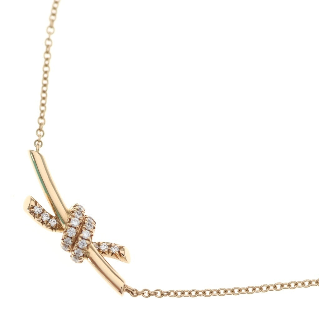 TIFFANY & Co.(ティファニー) ノット ダイヤネックレス Au750 K18 PG