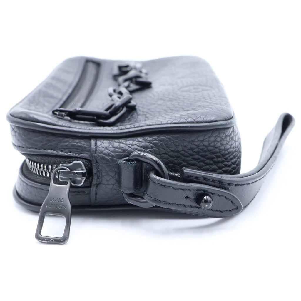 LOUIS VUITTON(ルイヴィトン) モノグラム アンプラント ポシェット・ヴォルガ ポーチ ケース セカンドバッグ ブラック レザー M55703 ブラック金具 レディース