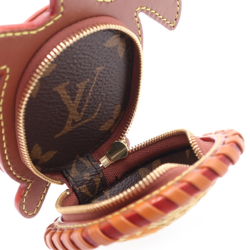 LOUIS VUITTON(ルイヴィトン) モノグラム タートル バッグチャーム ポーチ ケース ブラウン PVC M02576 ゴールド金具 レディース