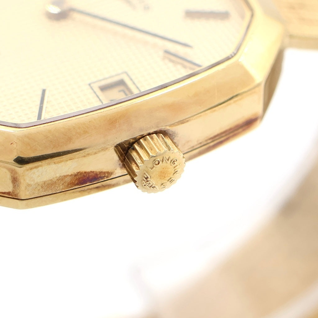 LONGINES(ロンジン) オクタゴン シャンパン文字盤 自動巻き 腕時計 K18YG イエローゴールド