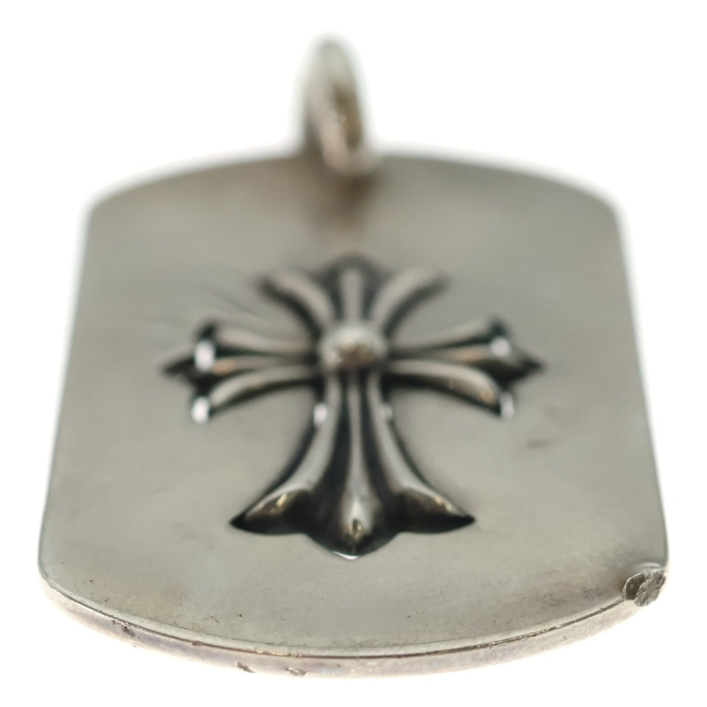 CHROME HEARTS(クロムハーツ) D TAG LRG TNY CRS カットアウトタイニーCHクロス ラージドッグタグ ネックレストップ シルバー