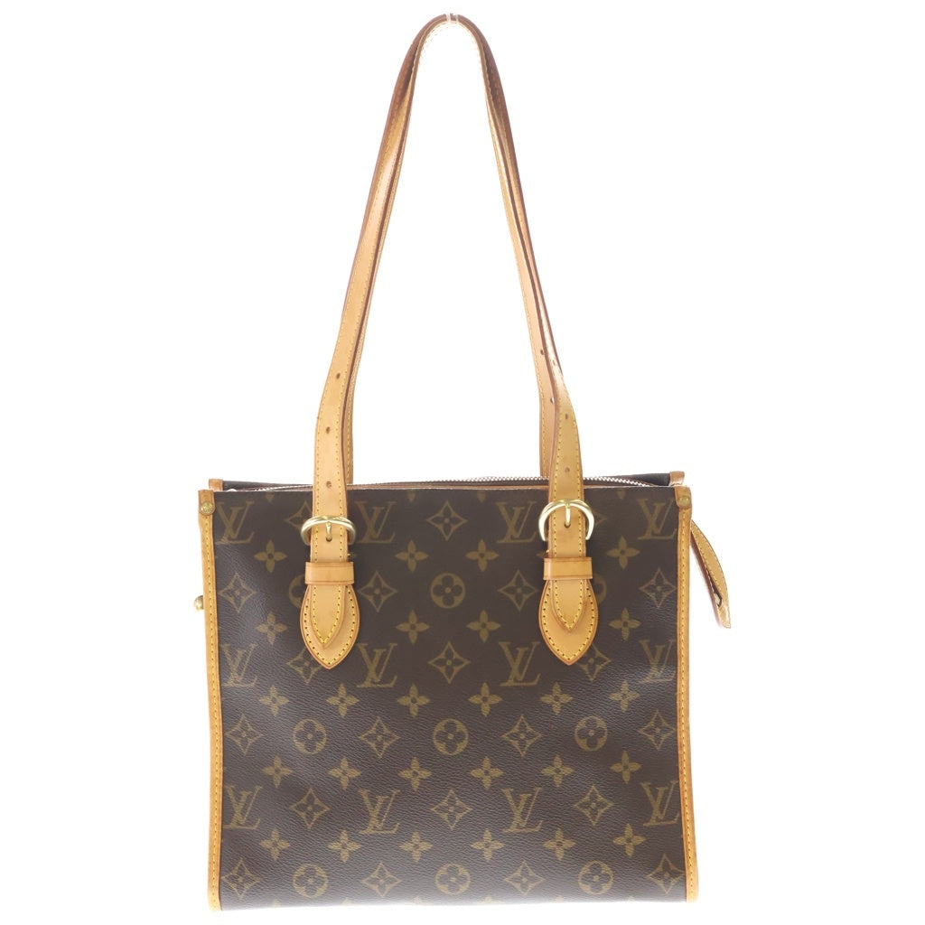 LOUIS VUITTON(ルイヴィトン) モノグラム ポパンクール・オ ハンドバッグ トートバッグ ブラウン レザー×PVC M40007 ゴールド金具 レディース