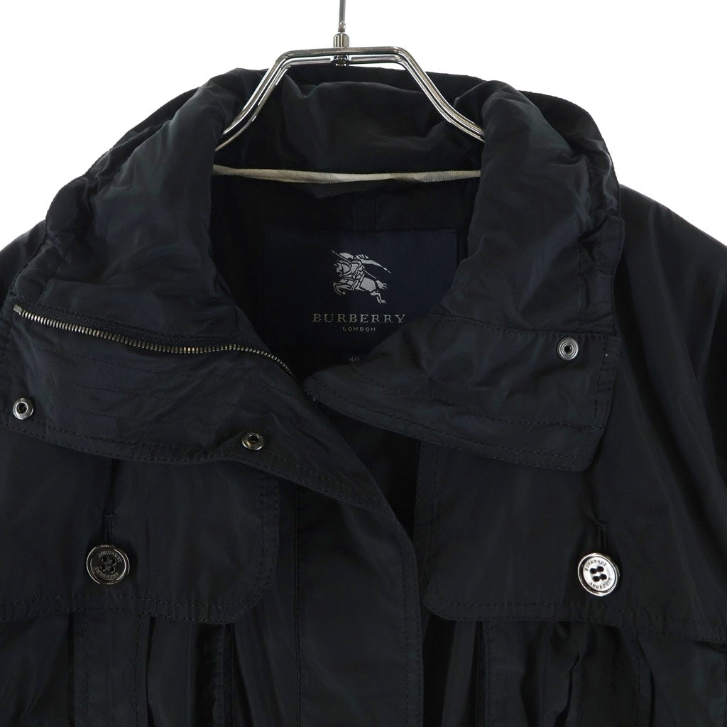 BURBERRY(バーバリー) マルチポケット ナイロン ジップアップ コート ブラック レディース FRD61-371-09