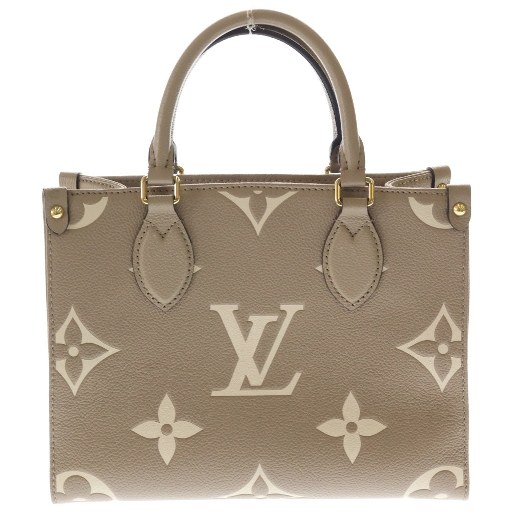 LOUIS VUITTON(ルイヴィトン) モノグラムジャイアント アンプラント オンザゴーPM 2WAYバッグ ハンドバッグ ショルダーバッグ ベージュ レザー M45779 ゴールド金具 レディース