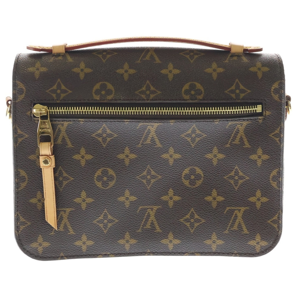 LOUIS VUITTON(ルイヴィトン) モノグラム ポシェットメティスMM ショルダーバッグ ブラウン レザー×PVC M44875 ゴールド金具 レディース