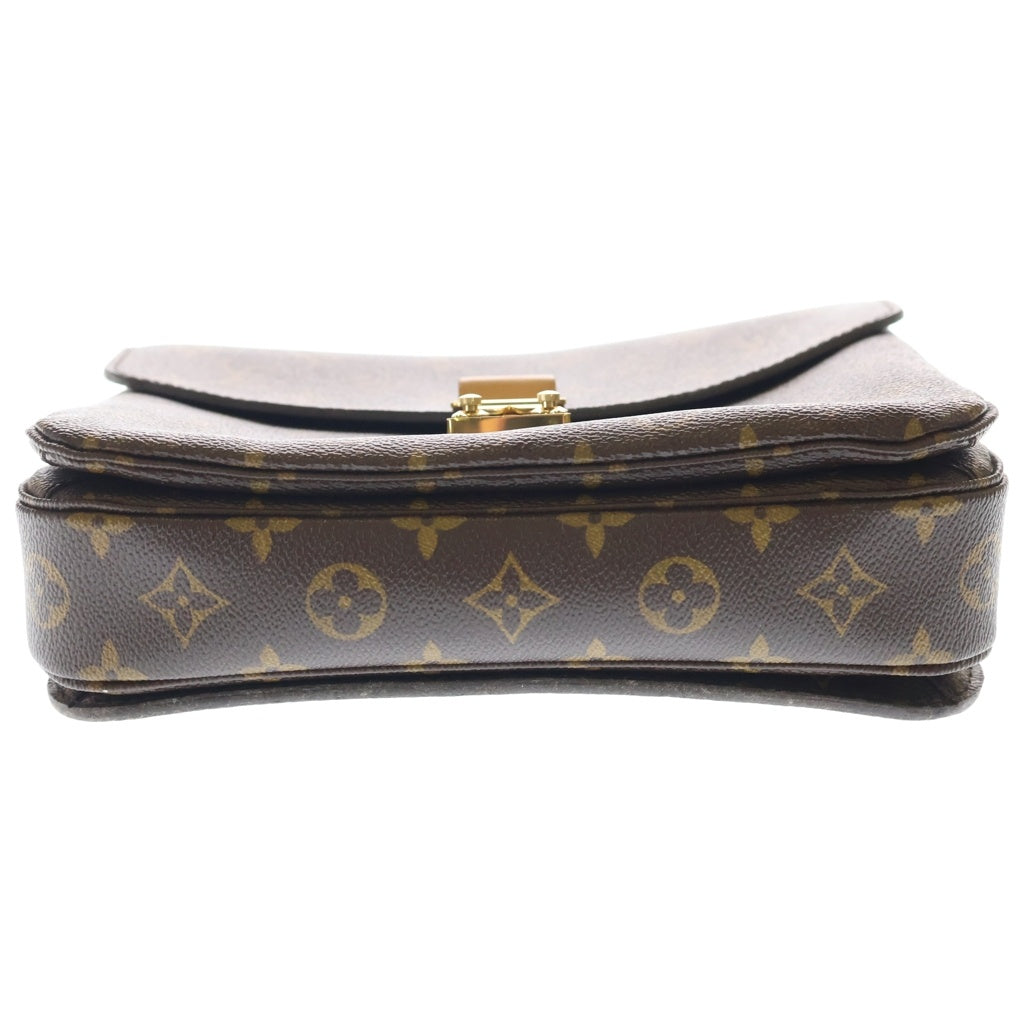LOUIS VUITTON(ルイヴィトン) モノグラム ポシェットメティスMM ショルダーバッグ ブラウン レザー×PVC M44875 ゴールド金具 レディース