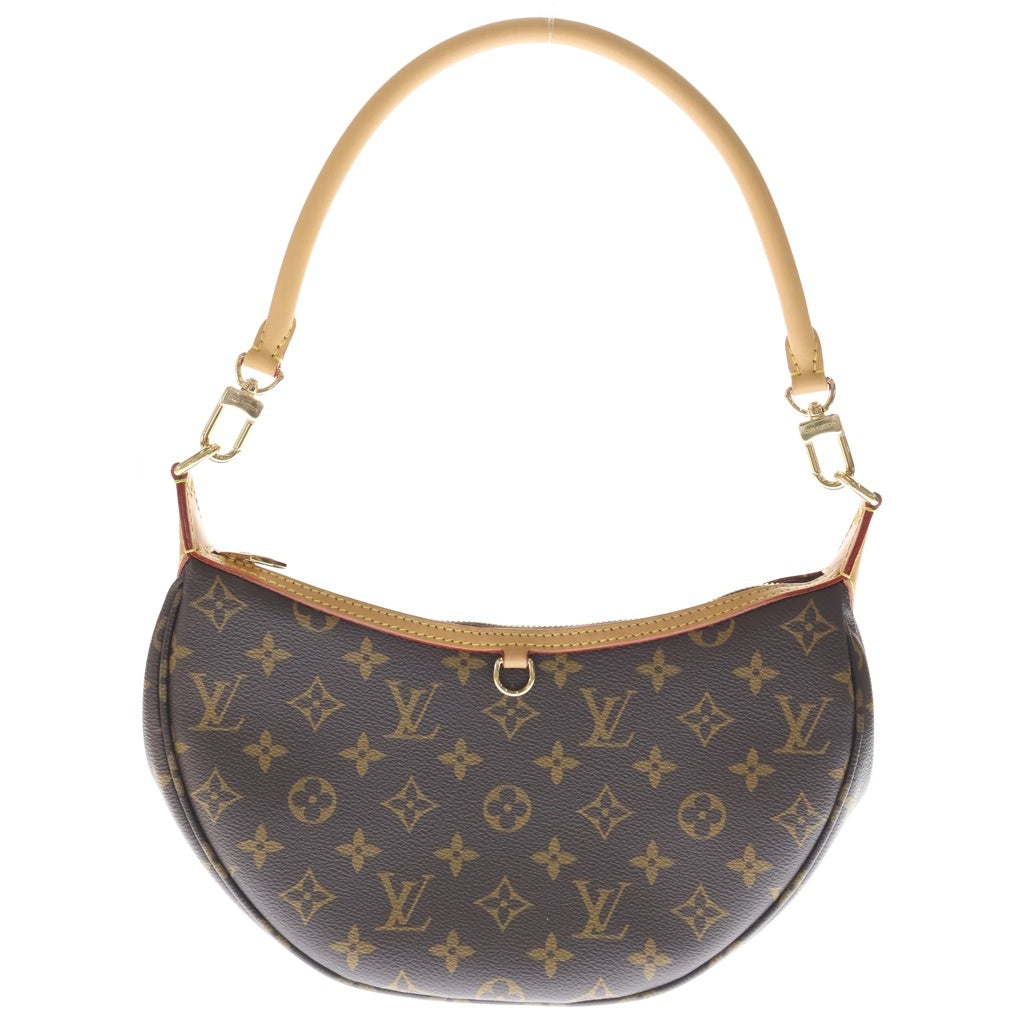 LOUIS VUITTON(ルイヴィトン) モノグラム ルーピング ショルダーバッグ ブラウン レザー×PVC M12939 ゴールド金具 レディース