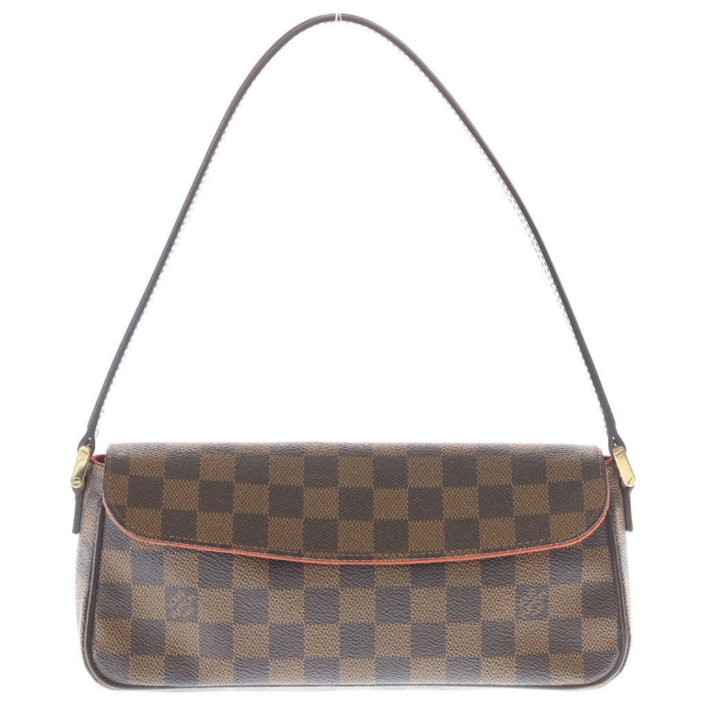 LOUIS VUITTON(ルイヴィトン) ダミエ レコレーター ハンドバッグ ワンショルダーバッグ ブラウン レザー×PVC M51299 ゴールド金具 レディース