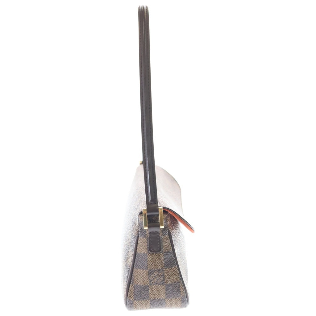 LOUIS VUITTON(ルイヴィトン) ダミエ レコレーター ハンドバッグ ワンショルダーバッグ ブラウン レザー×PVC M51299 ゴールド金具 レディース