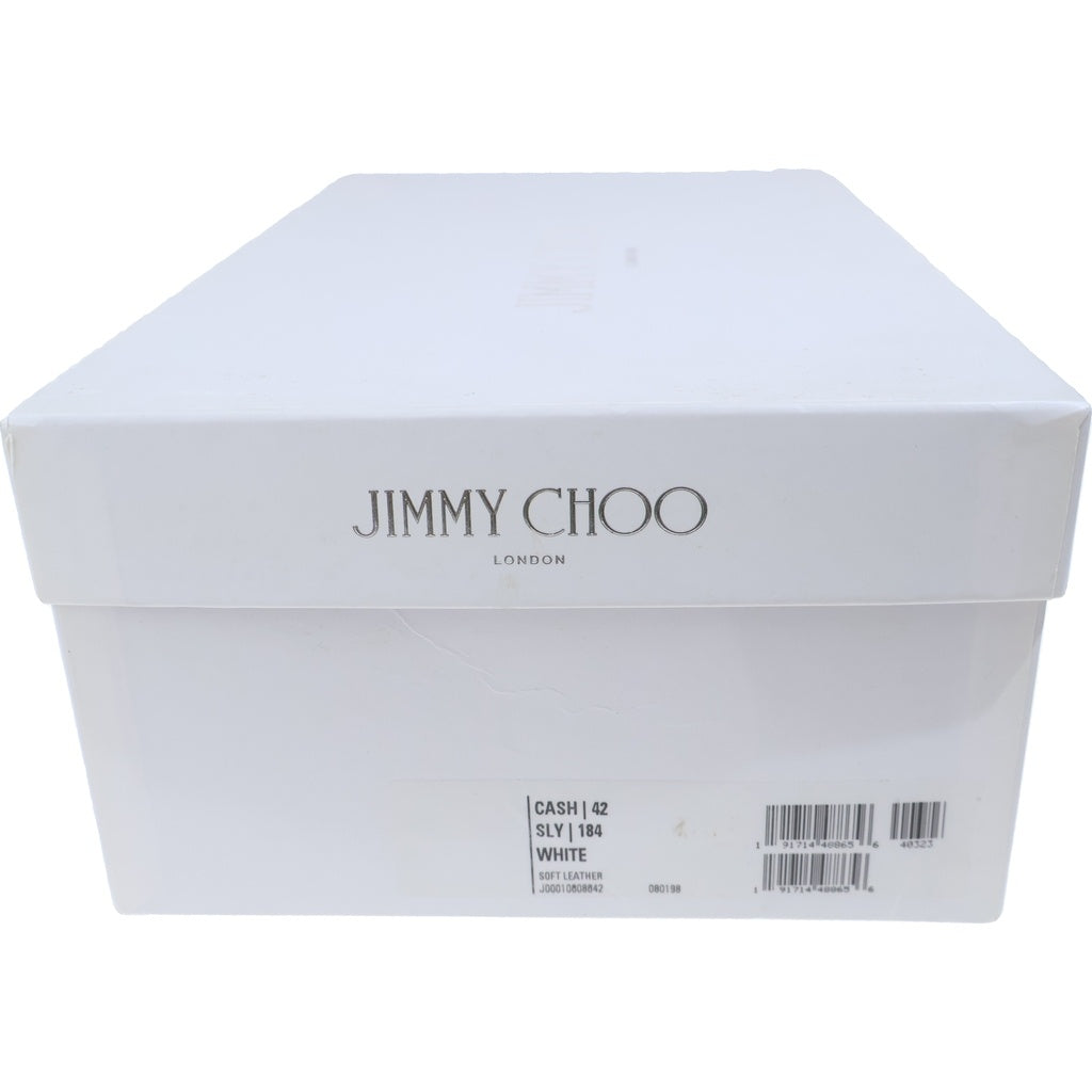 JIMMY CHOO(ジミーチュウ) スタースタッズ レザー レースアップ ローカットシューズ スニーカー ホワイト