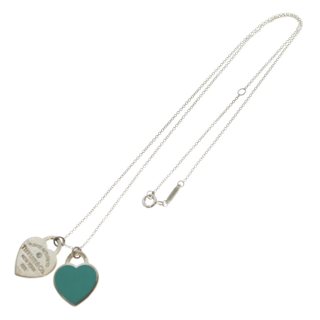TIFFANY & Co.(ティファニー) リターントゥティファニー ダブルハート タグ Ag925 ネックレス ペンダント シルバー/ブルー レディース