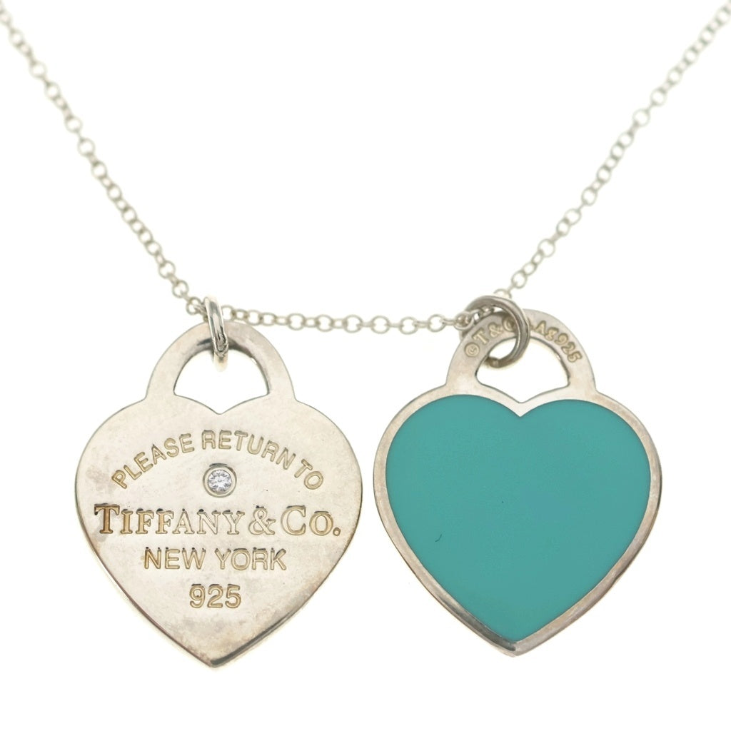 TIFFANY & Co.(ティファニー) リターントゥティファニー ダブルハート タグ Ag925 ネックレス ペンダント シルバー/ブルー レディース