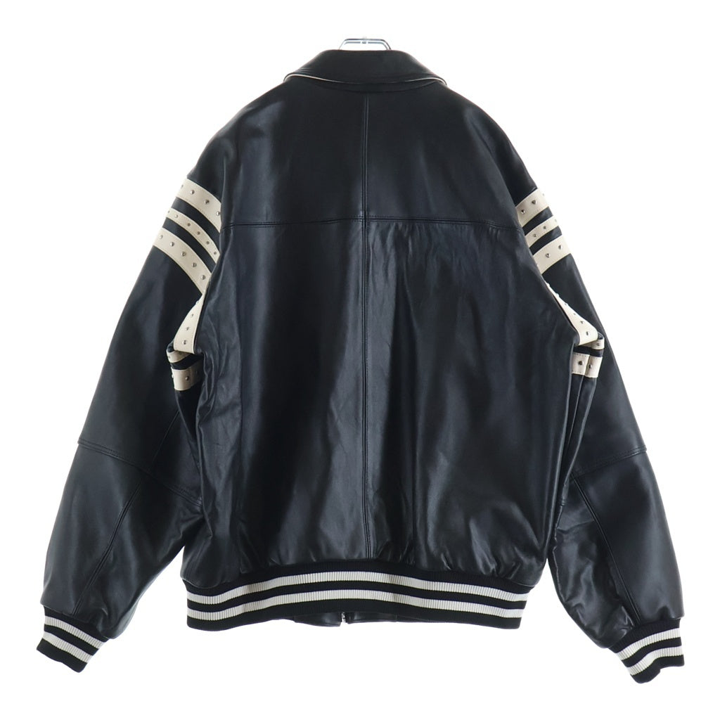 NO BRAND(ノーブランド) Pelle Pelle ENCRUSTED VARSITY JACKET スタッズ レザー ジャケット #XL