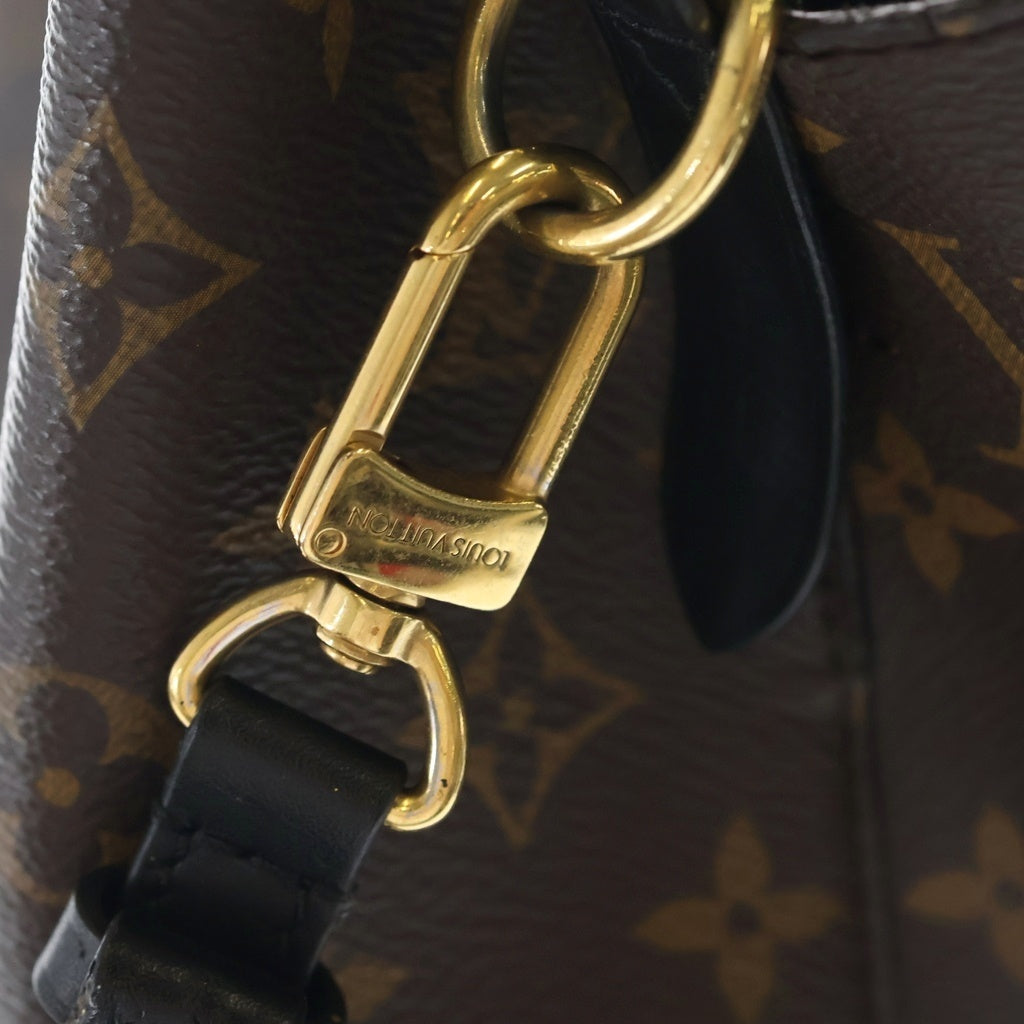 LOUIS VUITTON(ルイヴィトン) モノグラム ネオノエ ショルダーバッグ ブラウン×ブラック レザー×PVC M44020 ゴールド金具 レディース