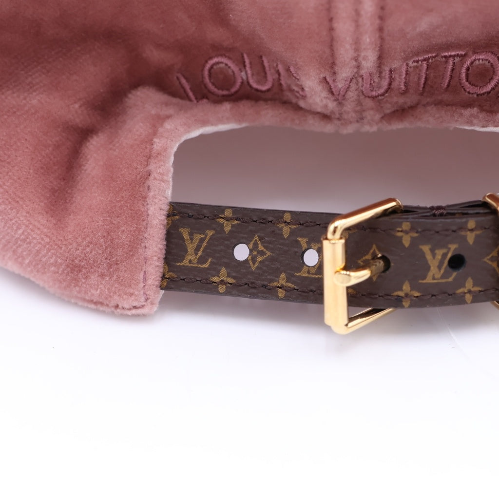 LOUIS VUITTON(ルイヴィトン) LV タッチ ベロア モノグラムフラワー刺繍 ベースボールキャップ 帽子 ピンク M7790M AL3272 レディース