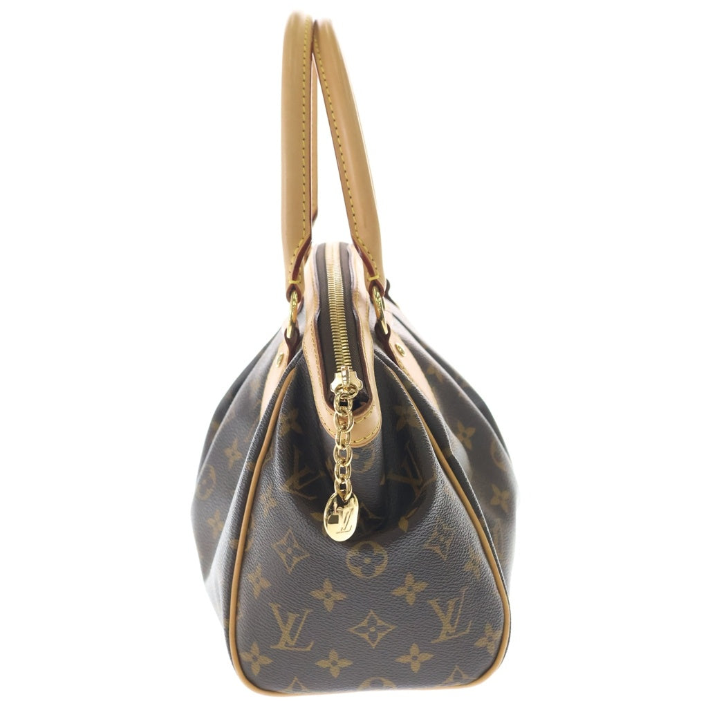 LOUIS VUITTON(ルイヴィトン) モノグラム ティボリPM ハンドバッグ ブラウン レザー×PVC M40143 ゴールド金具 レディース